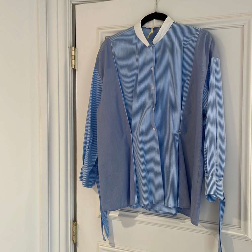 Maje gorgeous blue button down top